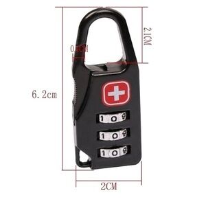 Black Combination Padlock with Red Cross Logo
